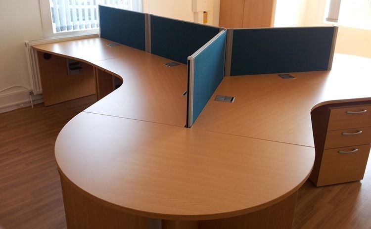 Office Desks in 120 Degree Configuration