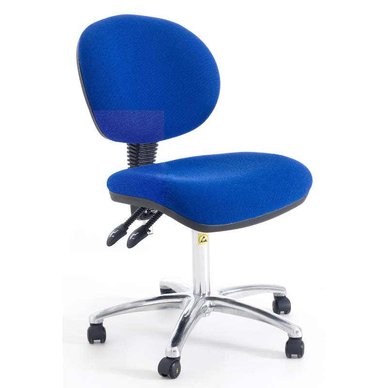 ESD Industrial Chair, Fabric/Vinyl, Castors/Feet
