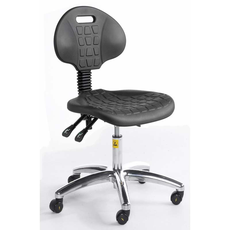 ESD Industrial Work Chair, Polyurethane, Castors/ Feet