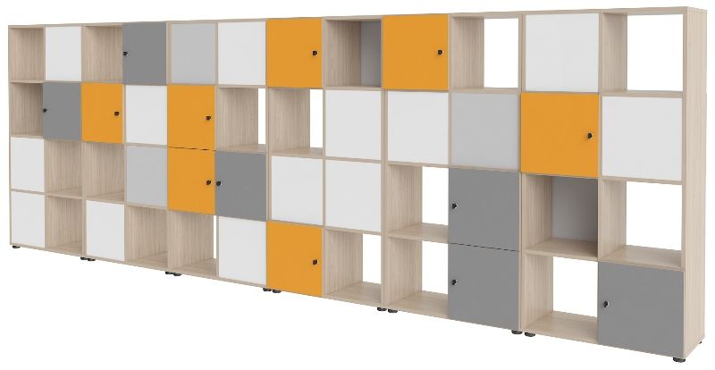 Rear View of Room Dividing Storage System