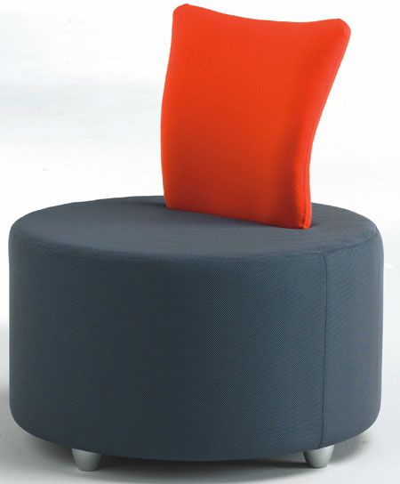 Spin circular seating unit with back, grp 3 fabric