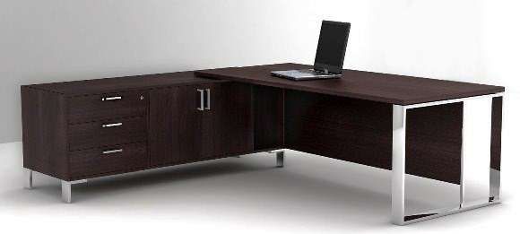 Supra Veneer Desk With Chrome Frame