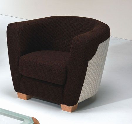 Softee single seat sofa, beech feet, Grp 2 fabric