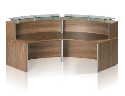 Inside View Of Walnut  Veneer Reception Desk