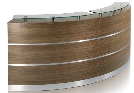 Fusion Curved Walnut Reception Desk