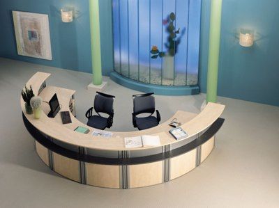 Vistass Maple Effect Curved Reception Screens