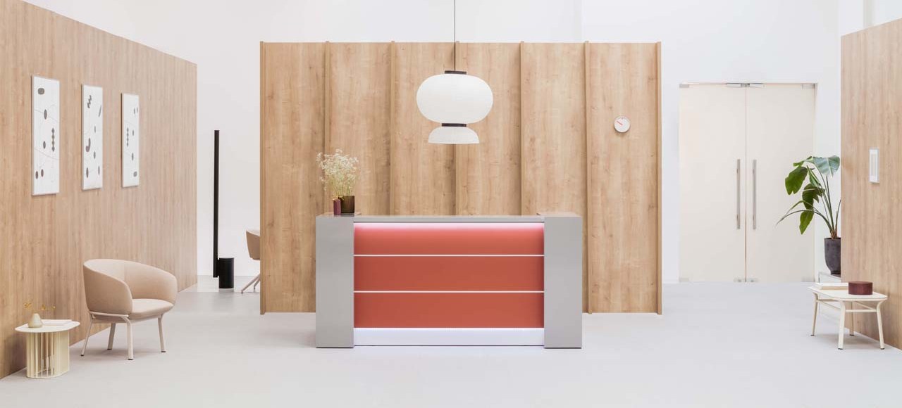 Valde High Gloss Reception Desk