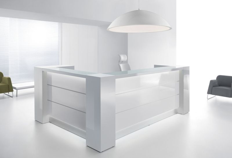 Valde White Reception Desk