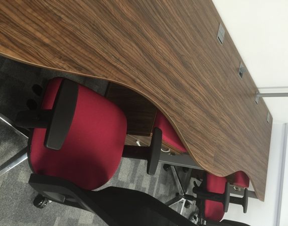 End View Of Double wave Desks