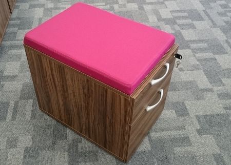 Mobile Pedestal with Seat Cushion Top