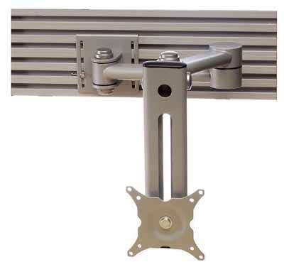 Tool Rail Mounted Monitor Arm Silver #