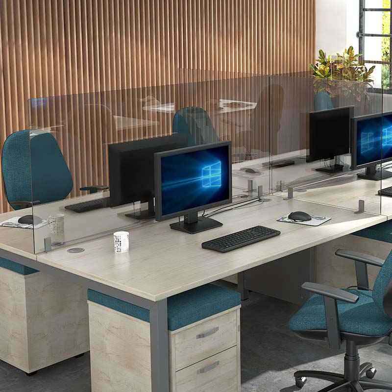 Protective Office Desk Divider Screen 700mm High Plexiglass Acrylic