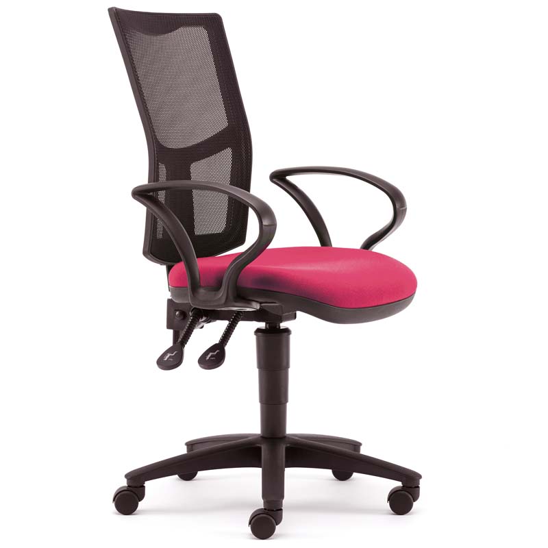 Air Office Chair Mesh Back, Fixed 'T' Arms, Grp 0