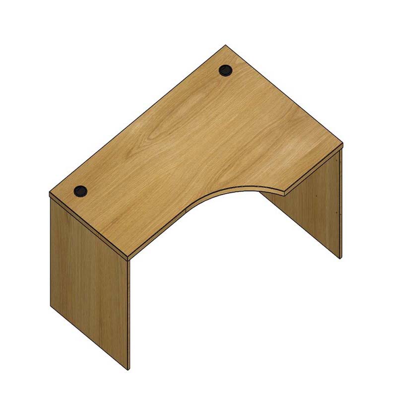 Corner Desk Wood Veneer Finish Panel Leg