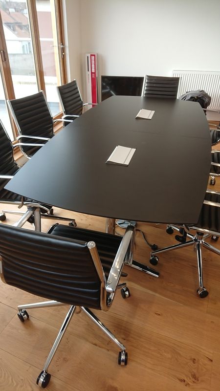 Black and Chrome Conference Meeting Table