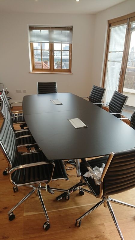 End View of Black Meeting Table
