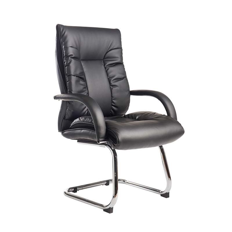 Derby Cantilever Visitors Chair, Black Faux Leather (DD)