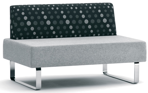 Intro Double Upholstered Chair, Silver Sled Base, Grp1
