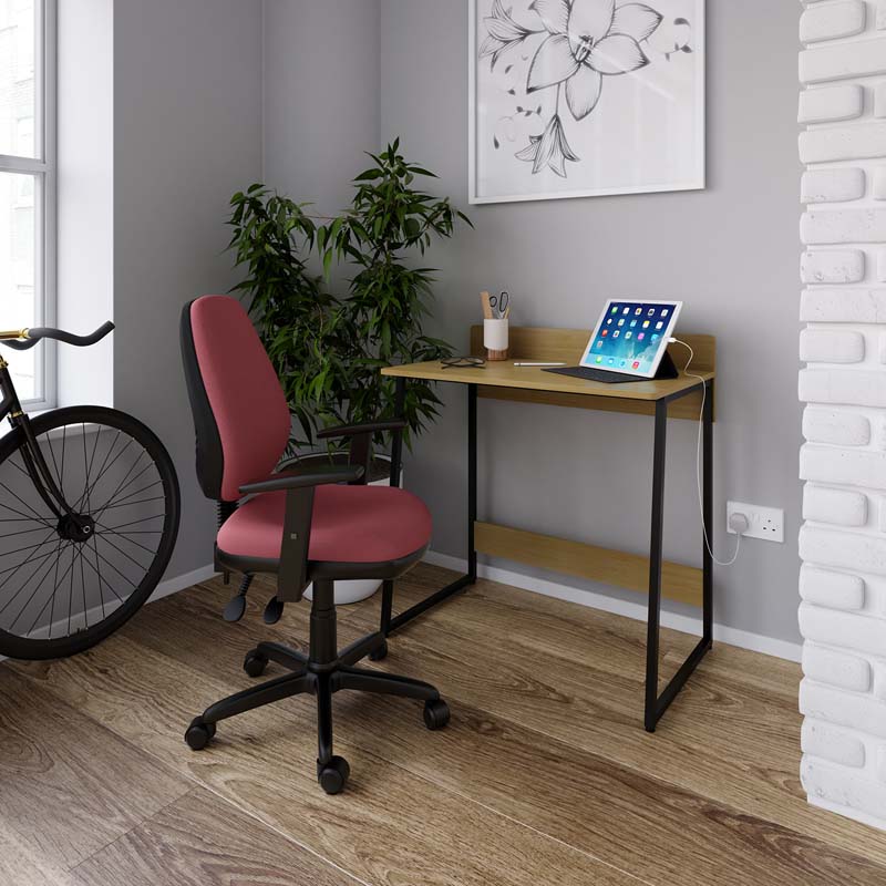 Kyoto Home Office Summer Oak Desk with Upstand