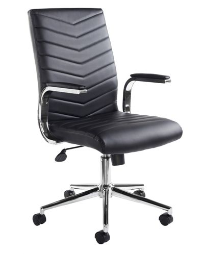 Martinez High Back Leather Faced Exec Chair Grey/Black (DD)