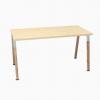 Ogi W Desk Polar Birch Top with Aluminium and Wood Legs