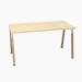 Ogi W Desk Polar Birch Top with Aluminium and Wood Legs