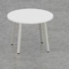 White Round Meeting Table with steel legs, 1000mm diameter