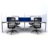 Glass Protective Desk Screen, Metal Feet or Clamps, 600mm High - view 6
