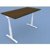 Drive Electrically Adjustable Desk in Raised Position, Chestnut with White Leg Frame