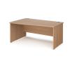 Left Hand Wave Desk 1600mm Wide Beech Top and Legs