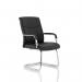 Carter Black Luxury Faux Leather Cantilever Chair With Arms - view 1