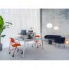 OGI M Desk Aluminium Top with White Angled Leg in Location