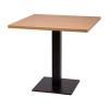 Forza Cafe Dining Table Black Square Base with Light Oak MFC Top