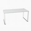 OGI Q Desk Aluminium Top with White Ring Leg