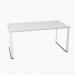 OGI Q Desk Aluminium Top with White Ring Leg
