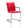Echo Cantilever Chair With Arms Red Soft Bonded Leather - view 1