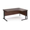 Right Hand Corner Desk 1600mm Wide Black Legs Walnut Top