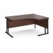 Right Hand Corner Desk 1600mm Wide Black Legs Walnut Top