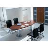 Oval Meeting Table 2400 x 1100 Painted Trumpet Bases - view 2