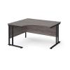 Left Hand Corner Desk 1400mm Wide Black Legs Grey Oak Top