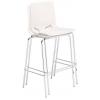 Fondo Hocker Cafe Stool in White and Chrome