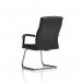 Carter Black Luxury Faux Leather Cantilever Chair With Arms - view 3