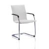 Echo Cantilever Chair With Arms White Soft Bonded Leather - view 1