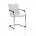 Echo Cantilever Chair With Arms White Soft Bonded Leather - view 1