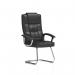 Moore Deluxe Visitor Cantilever Chair Black Leather With Arms - view 1
