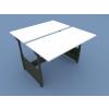 Drive Bench Desk in Raised Position, White Top and Anthracite Legs