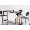 High Meeting Table With Wood Legs Anthracite Top