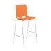 High Gloss Orange Fondo Stool with Chrome Frame