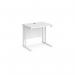 Narrow Compac Rectangular Desk, 800w White Frame, White Top, M25 range