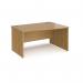Right Hand Wave Desk 1400mm Wide Oak Top and Legs